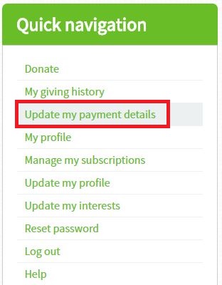 Update payment details 1